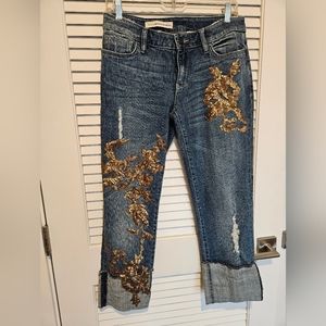 Anthropology Pilcro & Letterpress Sequin Jeans